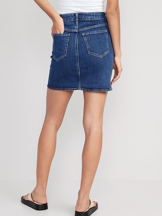 Image number 2 showing, High-Waisted OG Straight Mini Jean Skirt