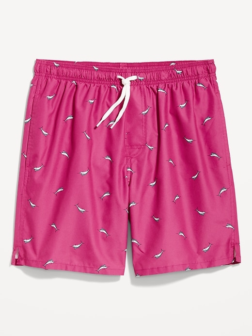 Image number 8 showing, Printed Swim Trunks --7-inch inseam