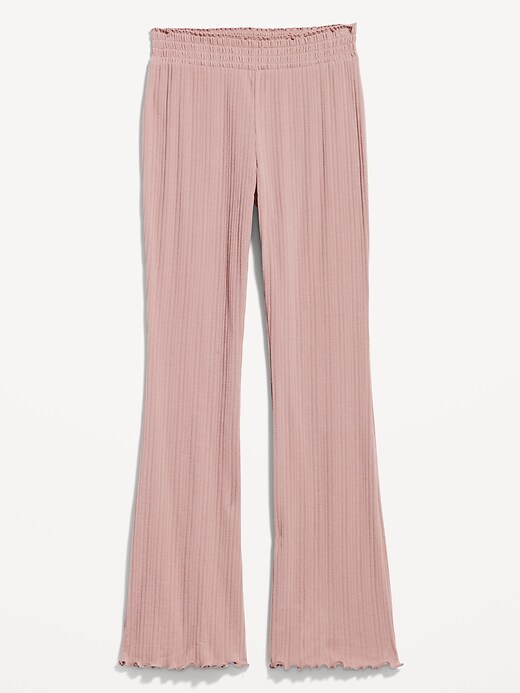 Image number 4 showing, High-Waisted Pointelle-Knit Boot-Cut Pajama Pants