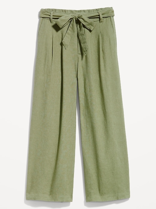 High Rise Side-Button Stripe Wide-Leg Pants in Linen-Cotton | Gap |  Elbiseler