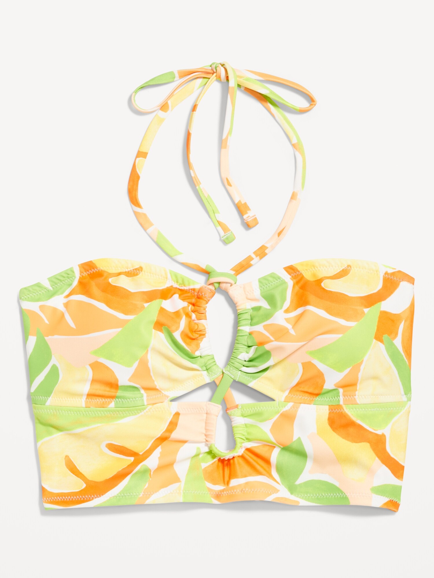 Cropped Cutout Halter Longline Bikini Swim Top Old Navy