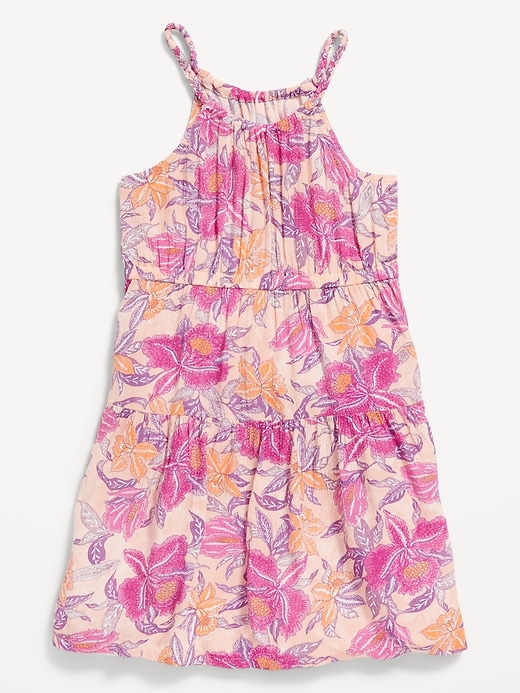 View large product image 1 of 2. Sleeveless Crinkle-Crepe Fit & Flare Dress for Toddler Girls