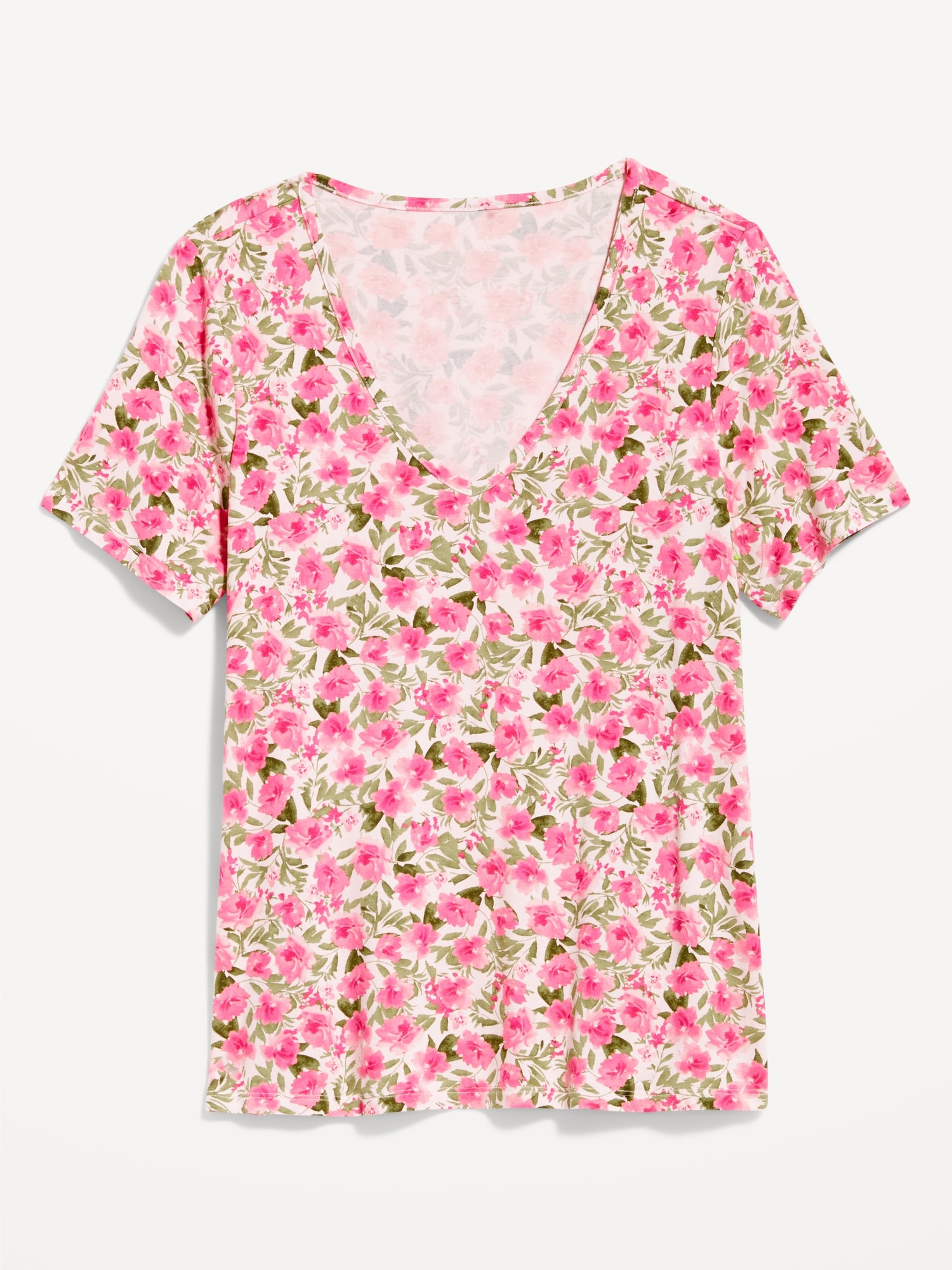 Luxe V-Neck Floral T-Shirt for Women | Old Navy