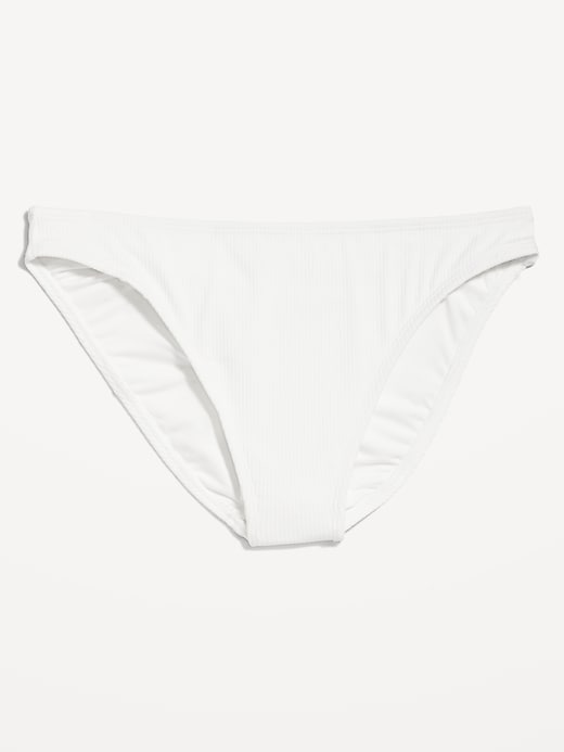 Image number 4 showing, High-Waisted French-Cut Ribbed Bikini Swim Bottoms