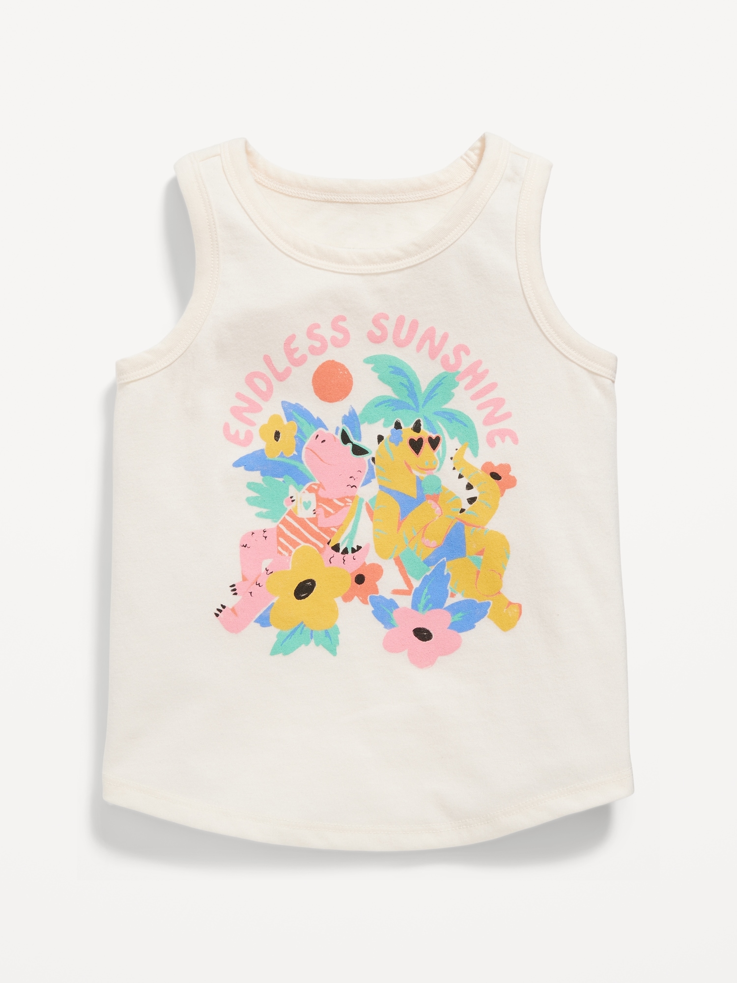 Old Navy Graphic Tank Top for Toddler Girls white. 1