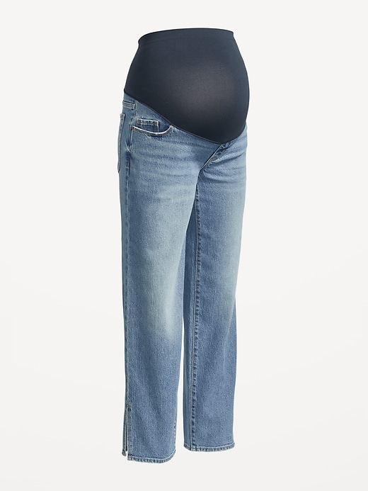 Image number 4 showing, Maternity Full Panel OG Loose Side-Split Jeans