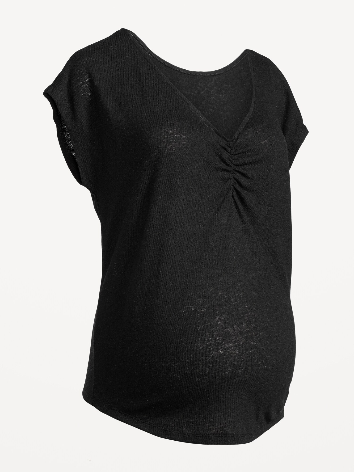 Maternity LinenBlend VNeck Shirred TShirt Old Navy