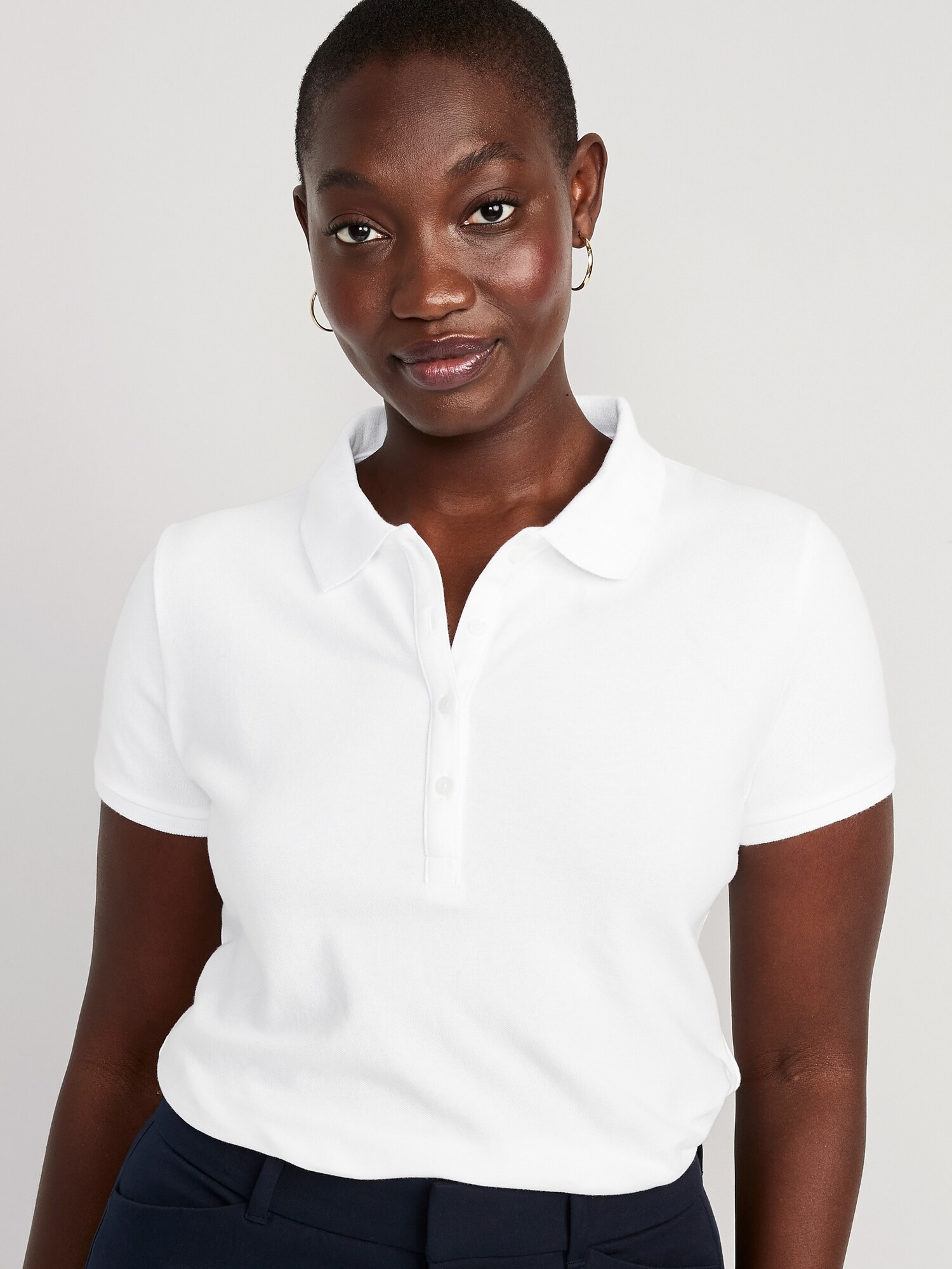 Женские топы Old Navy Uniform Pique Polo 2-Pack, цвет: Белый — фото 5