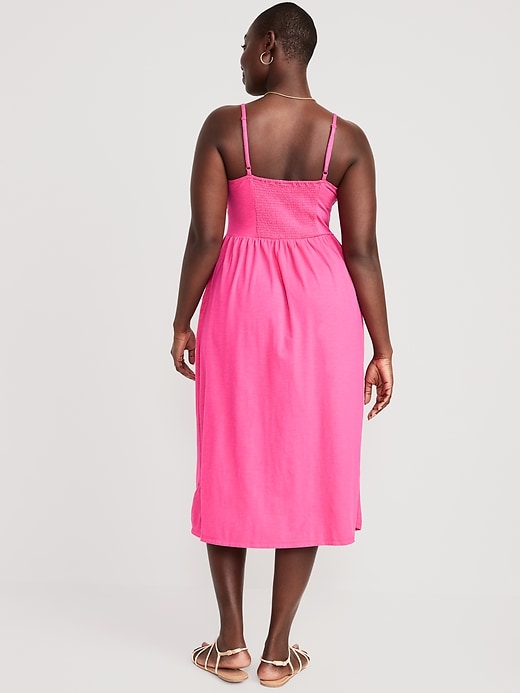 Fit & Flare Tie-Front Cami Midi Dress for Women | Old Navy