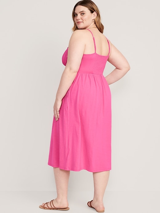 fit and flare cami midi dress old navy Fit & Flare Cotton-Poplin Smocked Cutout Cami Midi Dress