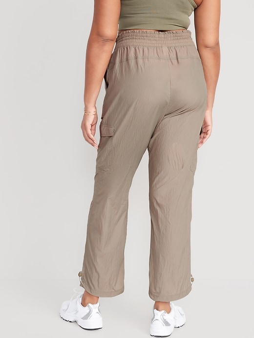 Image number 6 showing, High-Waisted Parachute Cargo Jogger Ankle Pants