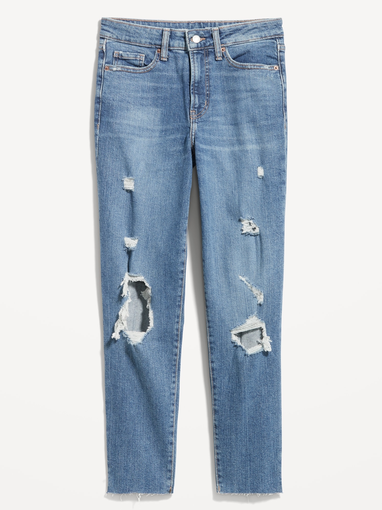 Oldnavy High-Waisted OG Straight Ripped Cut-Off Jeans for Women