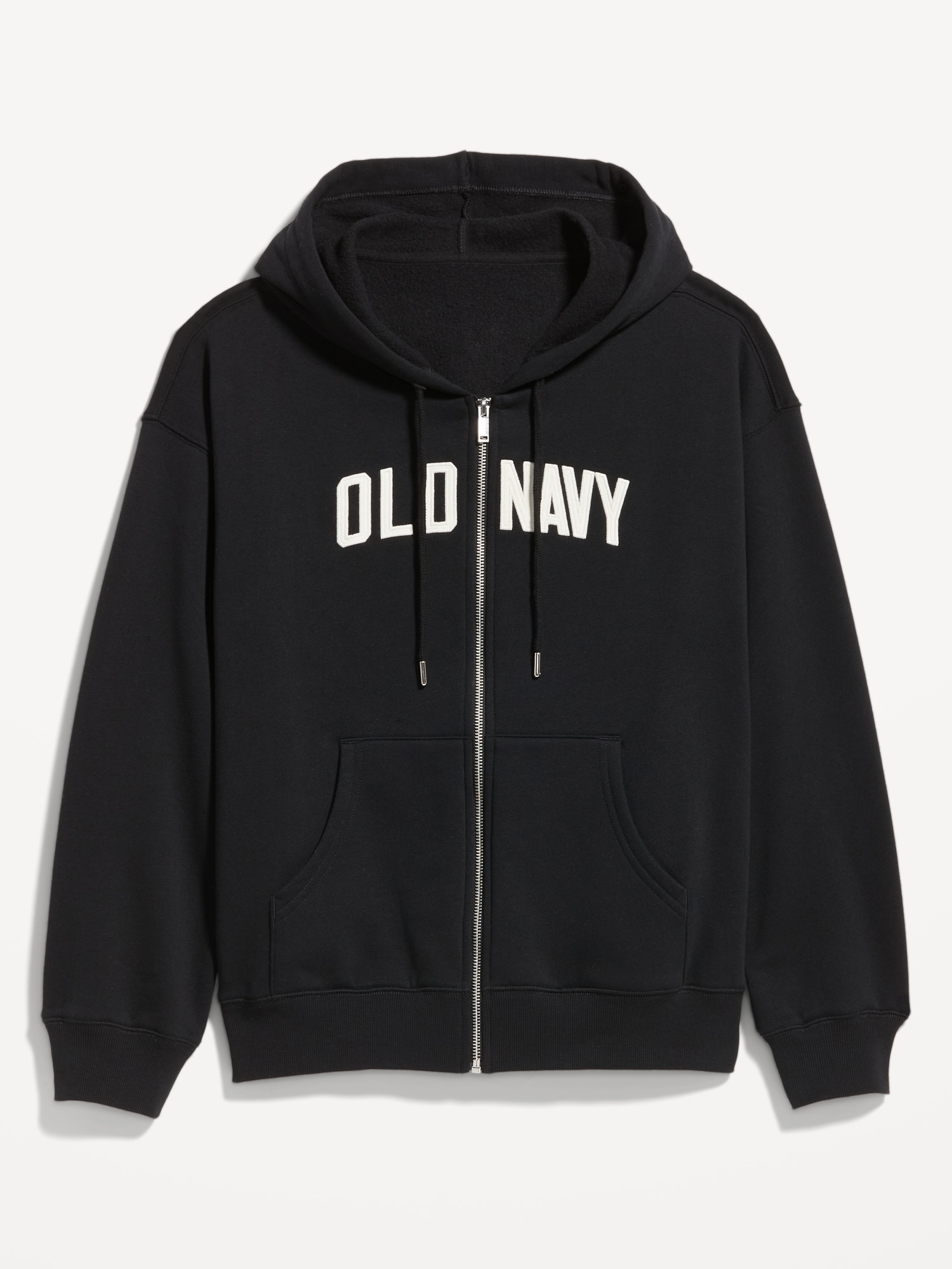 Old Navy Slouchy Logo Graphic Full-Zip Hoodie for Women black. 1