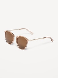 View large product image 3 of 3. Transparent Round-Frame Sunglasses