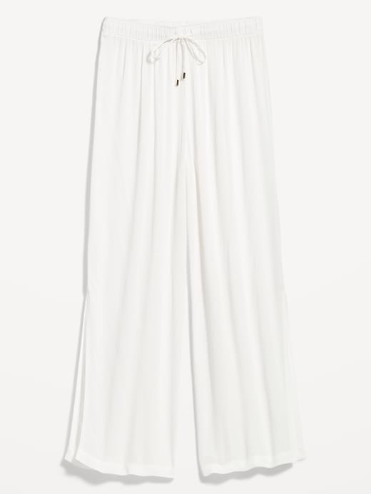 Image number 4 showing, High-Waisted Lightweight Wide-Leg Cover-Up Pants