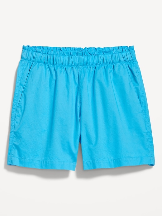 Image number 4 showing, High-Waisted Poplin Pull-On Shorts -- 5-inch inseam