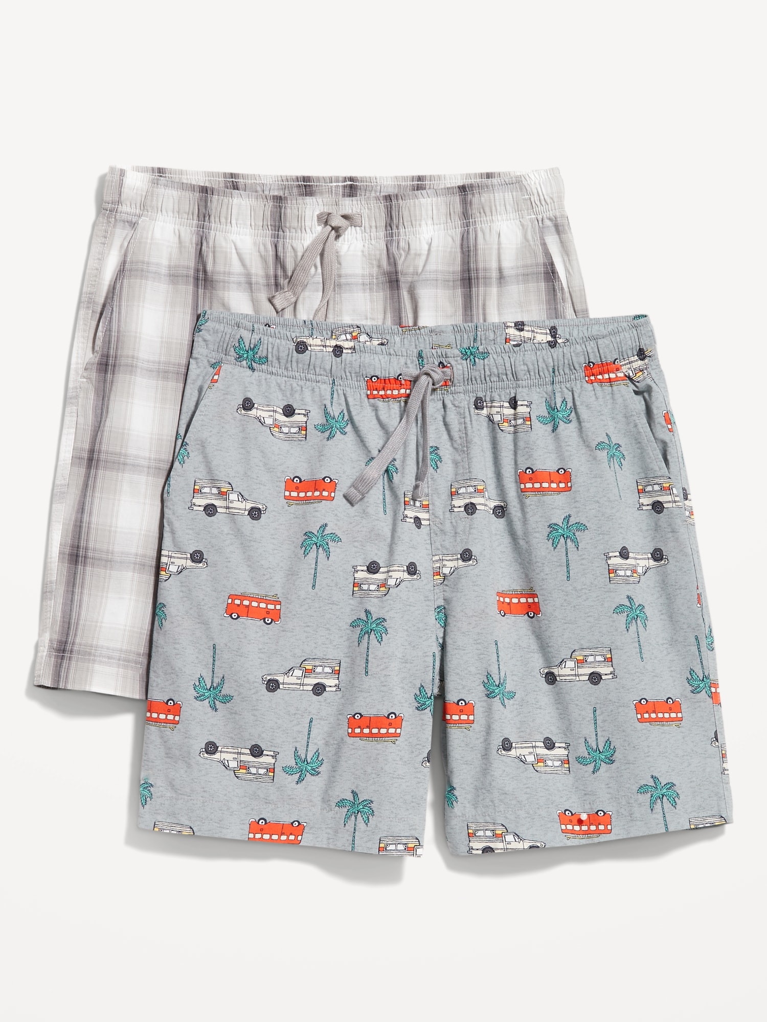 Old Navy Cotton Poplin Pajama Shorts 2-Pack for Men --7-inch inseam multi. 1