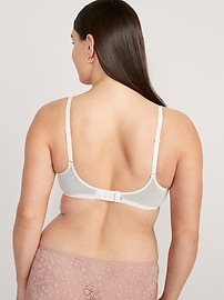 View large product image 6 of 8. Lace-Paneled Mesh Underwire Plunge Bra