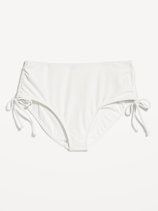 Image number 4 showing, High-Waisted Tie-Cinched Bikini Swim Bottoms