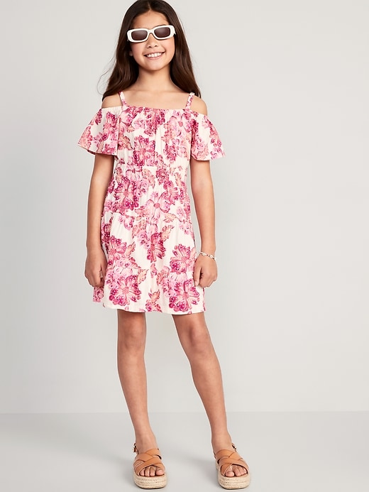 View large product image 1 of 3. Off-The-Shoulder Tiered Swing Dress for Girls