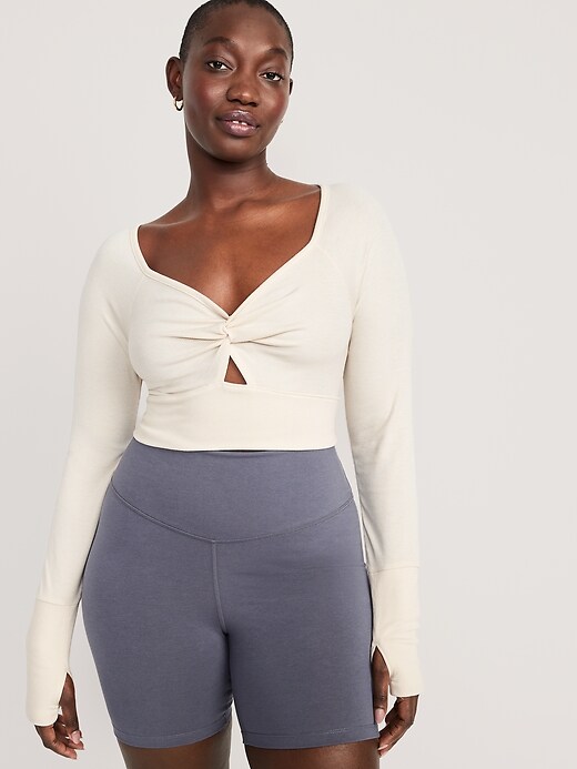 Image number 5 showing, UltraLite Crop Twist-Front Shrug Top