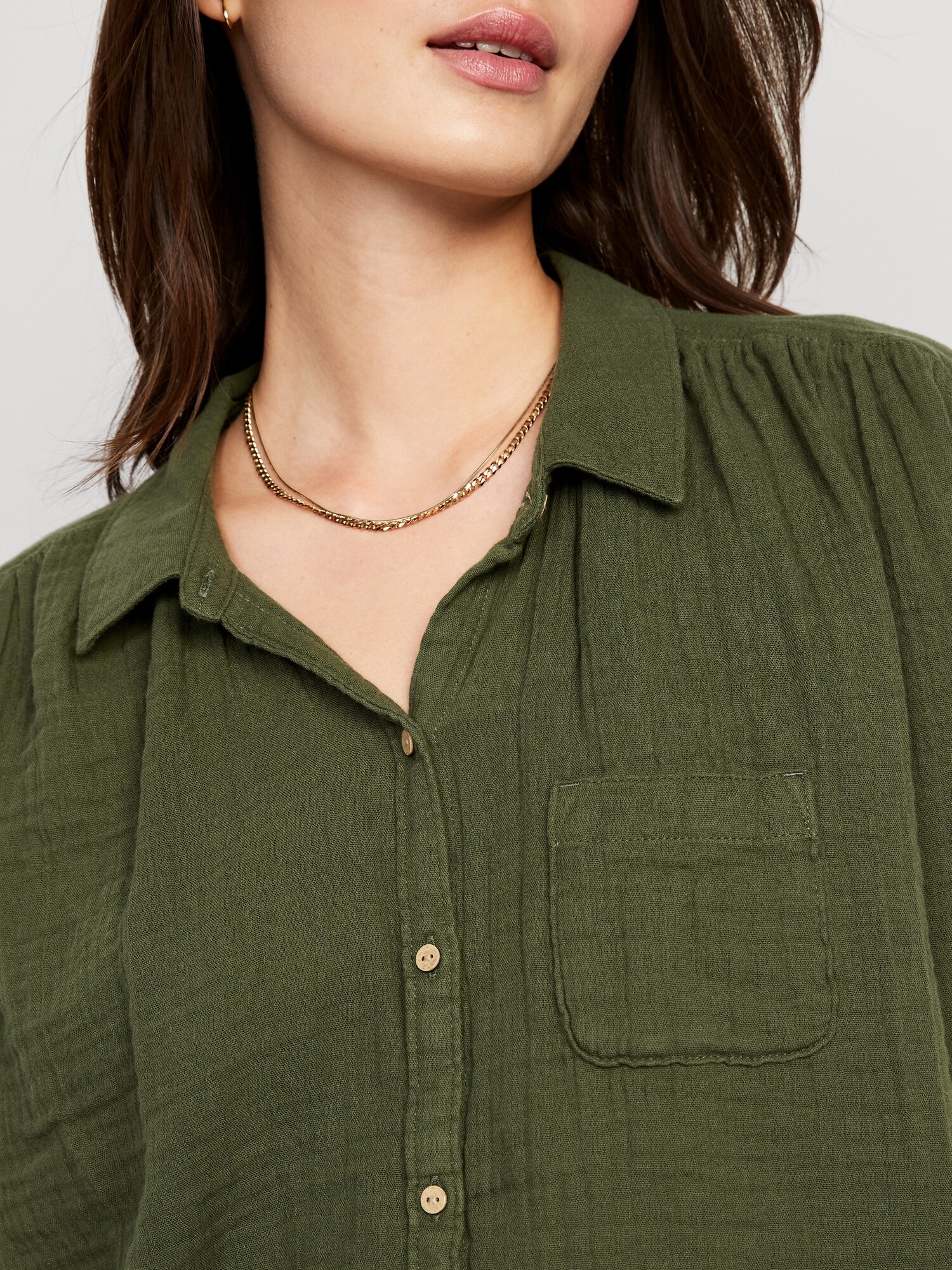 V-neck Dolman-sleeve Blouse 