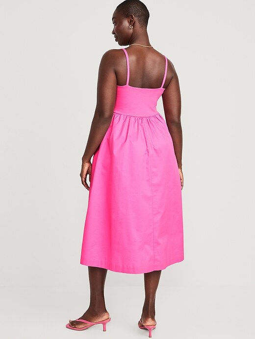 Fit & Flare Combination Midi Dress | Old Navy