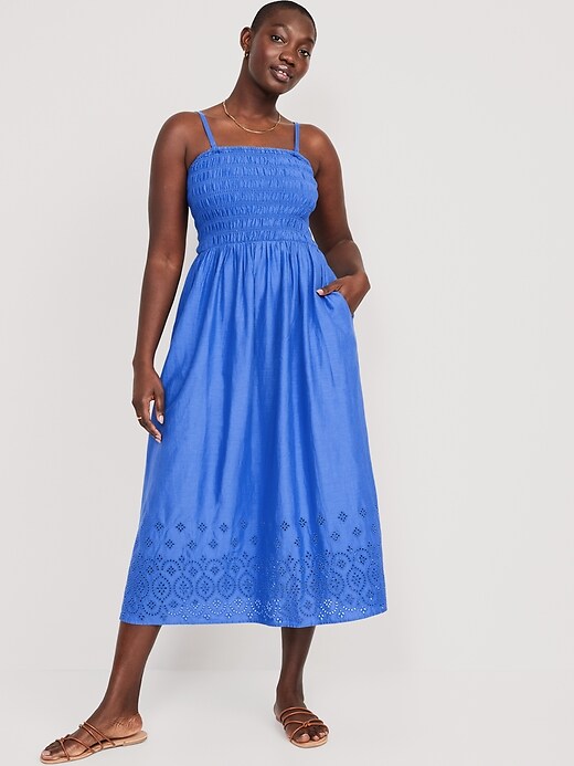 embroidered eyelet smocked dress Invite Only Light Pink Multi Floral Embroidered Eyelet Midi Dress