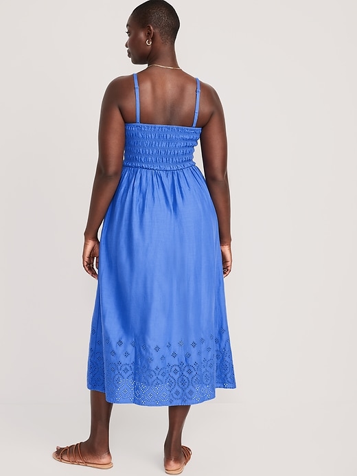 Fit & Flare Eyelet-Embroidered Smocked Maxi Cami Dress for Women | Old Navy