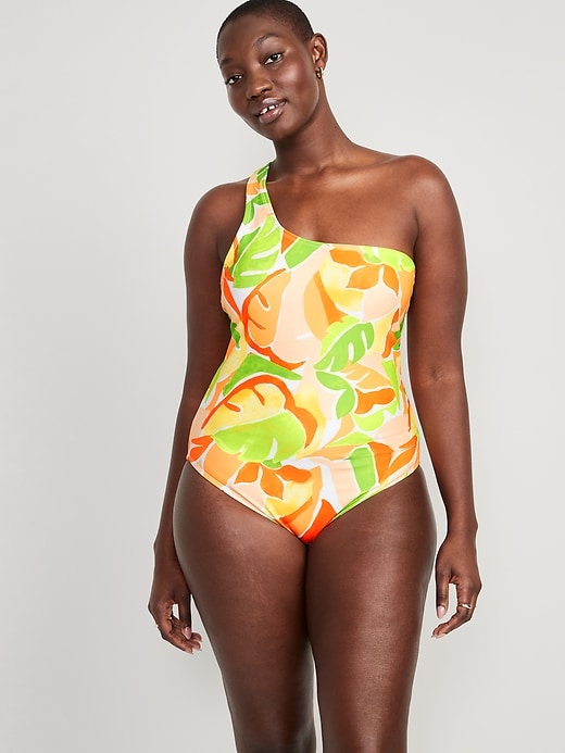 Image number 5 showing, Printed One-Shoulder Swimsuit