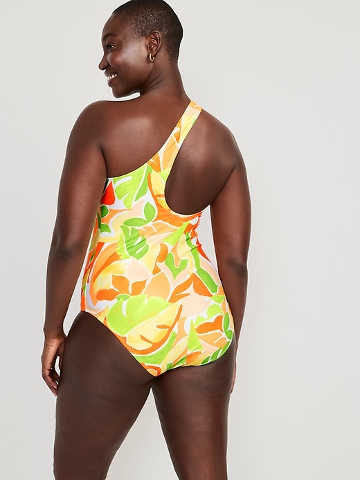 Image number 6 showing, Printed One-Shoulder Swimsuit