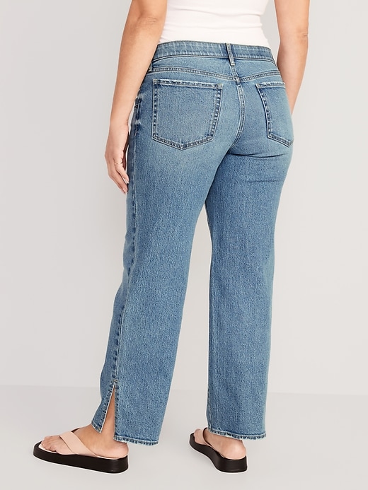 Image number 2 showing, Maternity Front-Low Panel OG Loose Side-Split Jeans