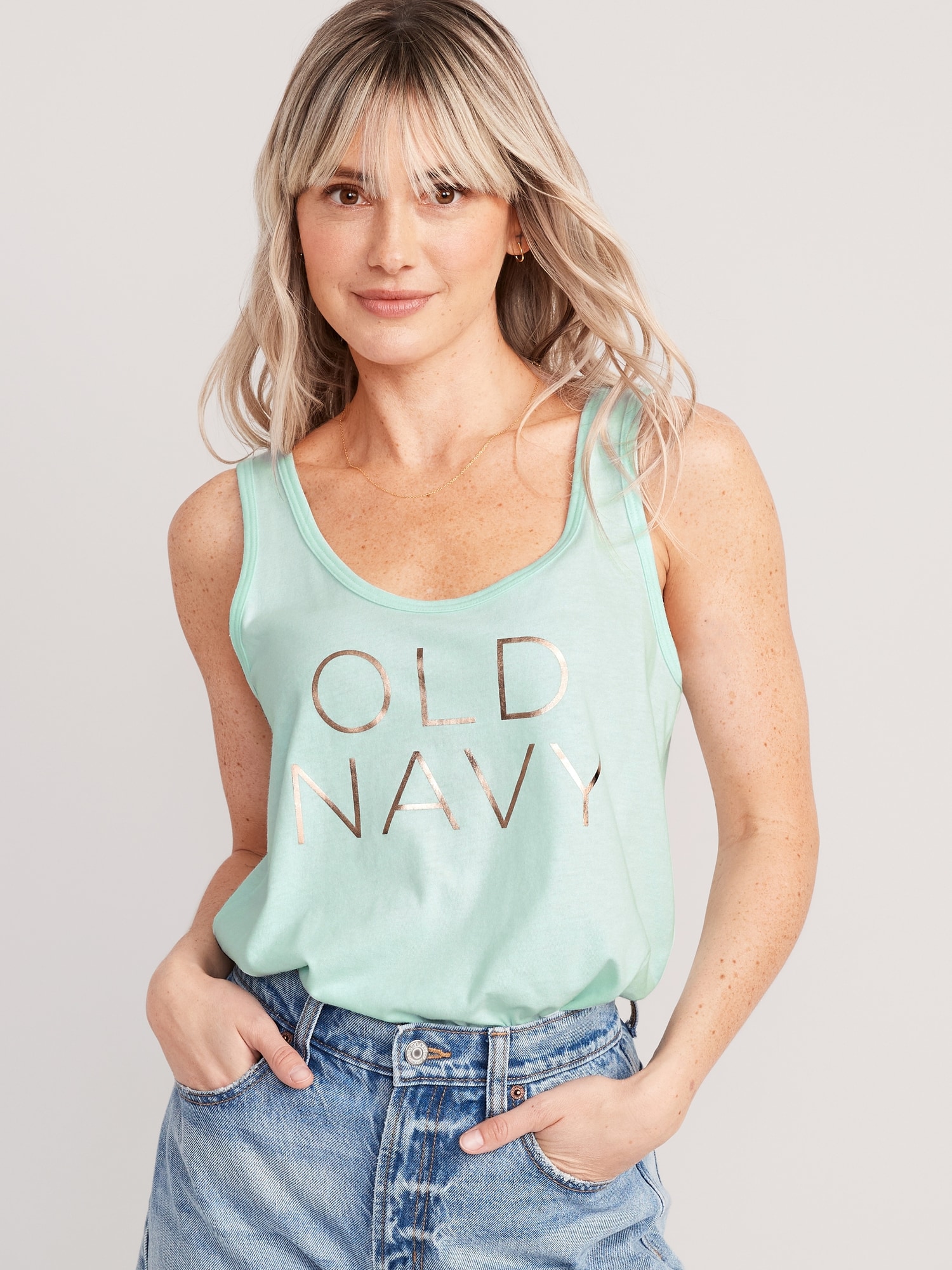 Old Navy Logo Graphic Tank Top for Women blue - 655301032