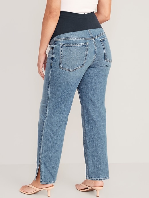 Image number 2 showing, Maternity Full Panel OG Loose Side-Split Jeans