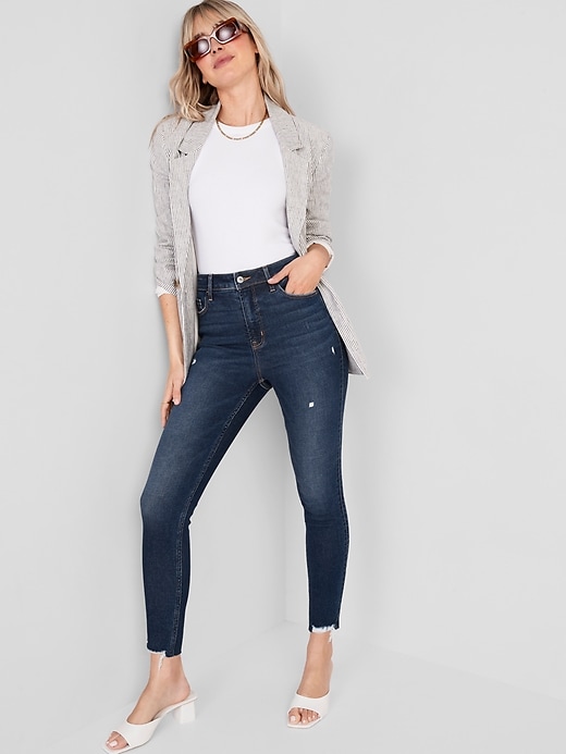 Image number 3 showing, Extra High-Waisted Rockstar 360° Stretch Cut-Off Super-Skinny Ankle Jeans