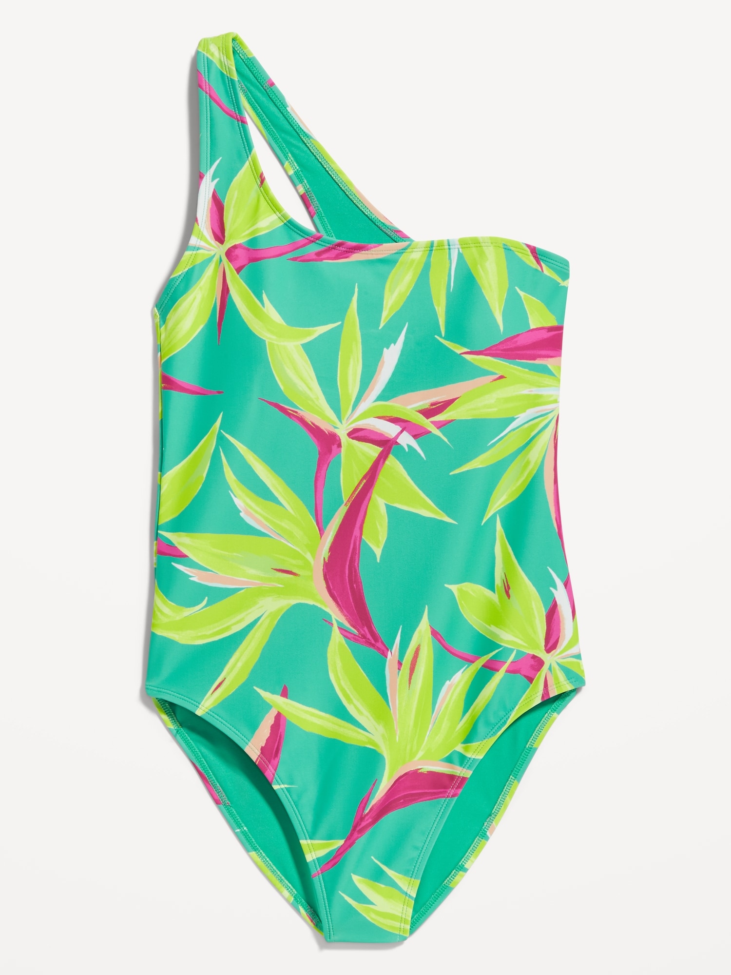 Printed One-Shoulder Swimsuit