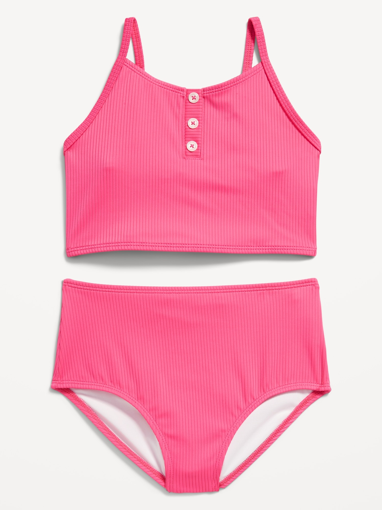 Rib-Knit Tankini Swim Set for Girls