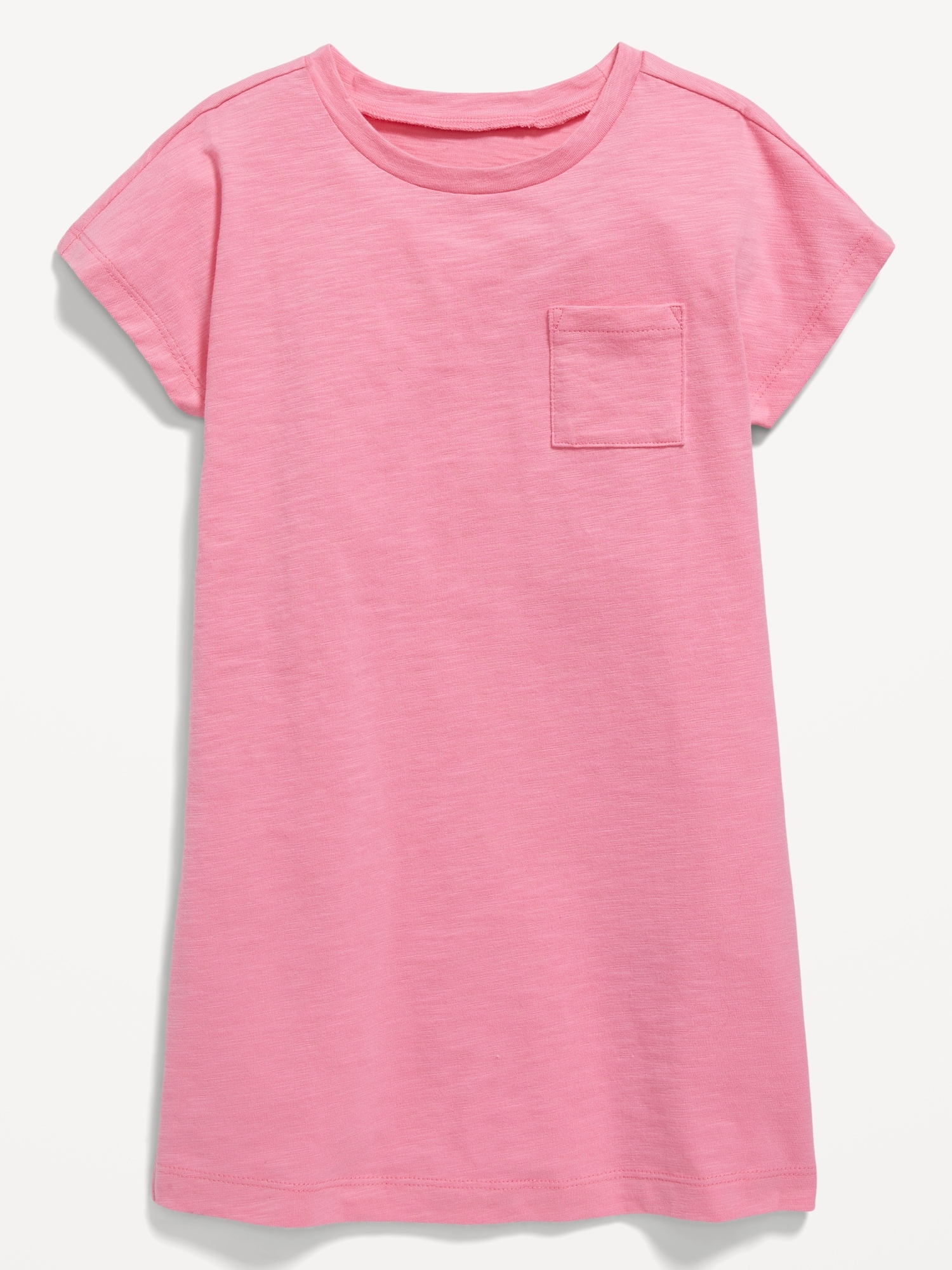 Old Navy Short-Sleeve Slub-Knit T-Shirt Dress for Toddler Girls pink. 1