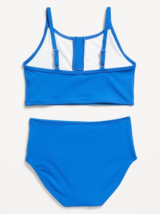 View large product image 2 of 2. Rib-Knit Henley Tankini Swim Set for Girls