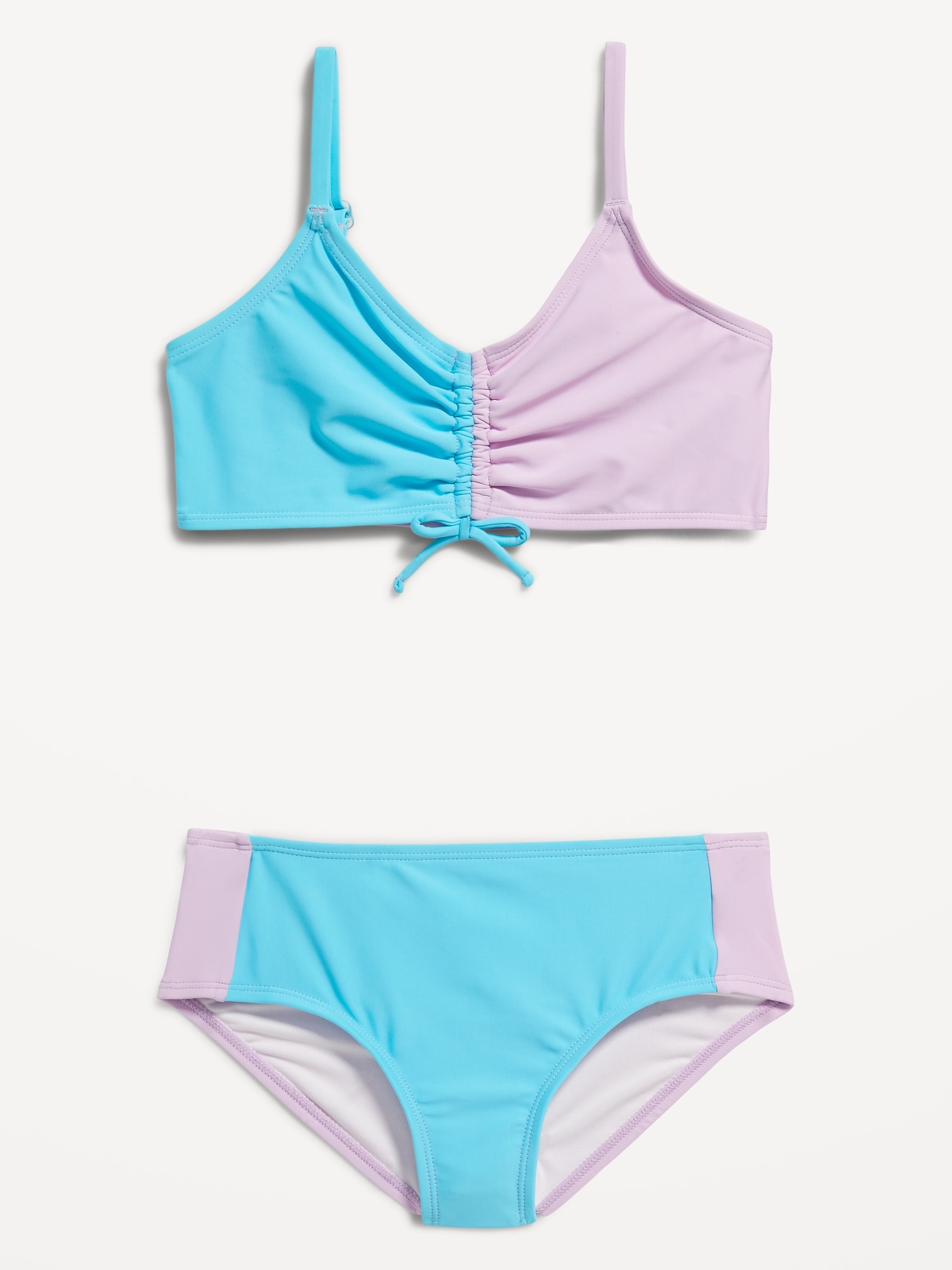 Old Navy Color-Block Cinch-Tie Bikini Swim Set for Girls multi. 1