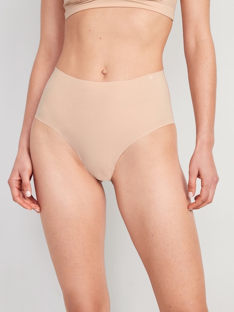 High-Waisted No-Show Brief Underwear - Frappe