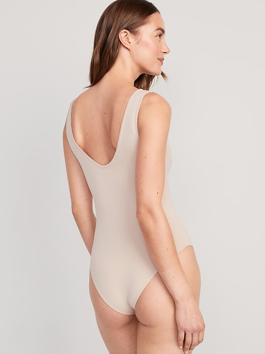 View large product image 2 of 8. Seamless V-Neck Tank Bodysuit
