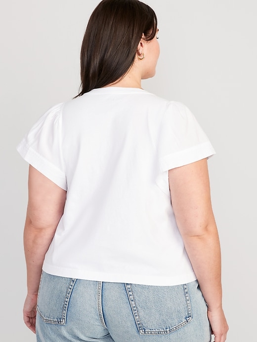 Image number 8 showing, Flutter-Sleeve Paneled T-Shirt