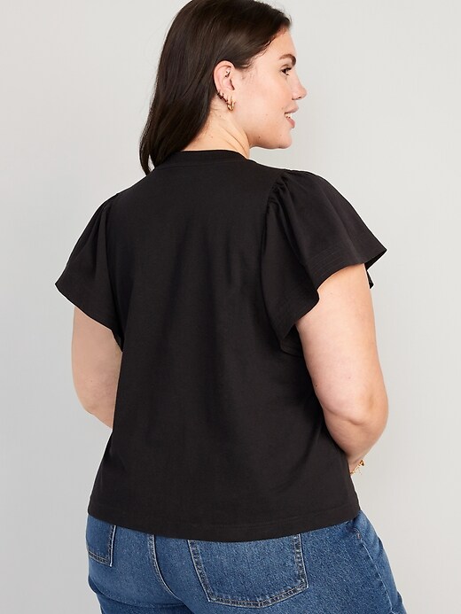 Flutter-Sleeve Paneled T-Shirt for Women | Old Navy