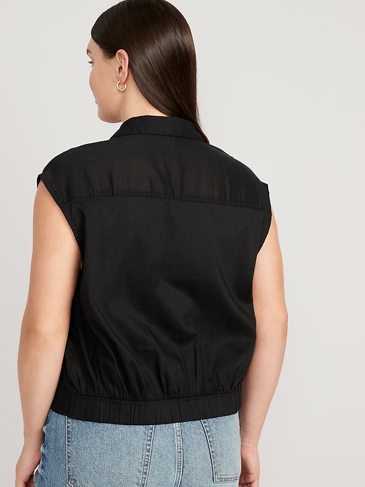Image number 6 showing, Dolman-Sleeve Twist-Front Button-Down Shirt