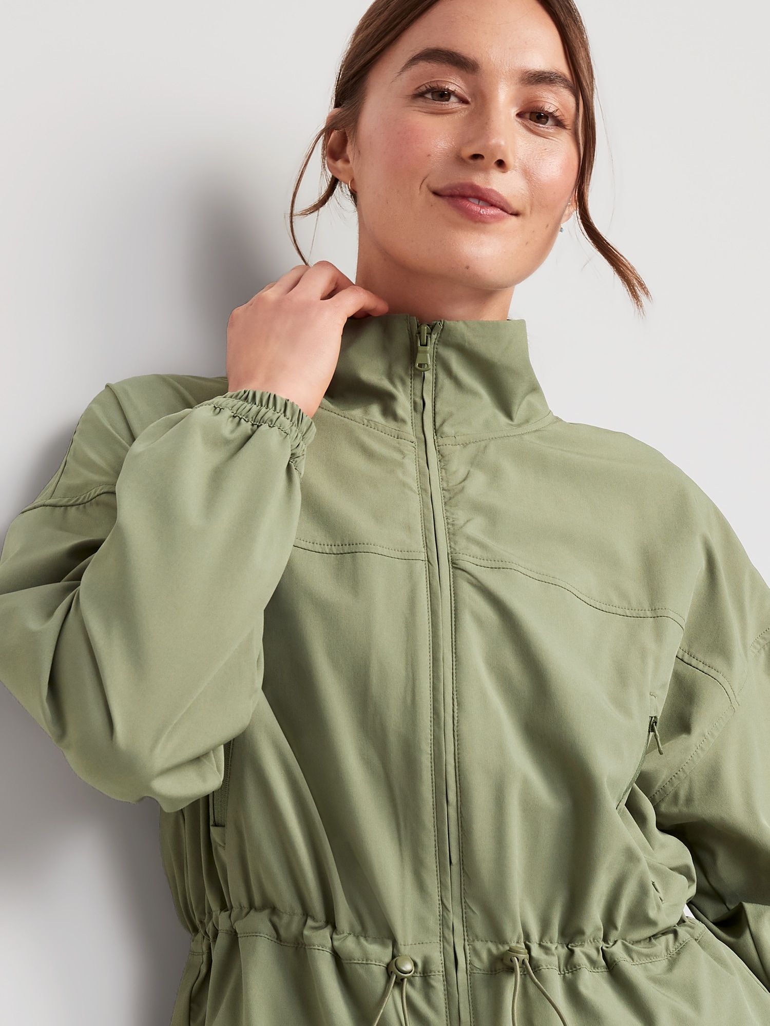 Loose StretchTech CinchedWaist Jacket Old Navy