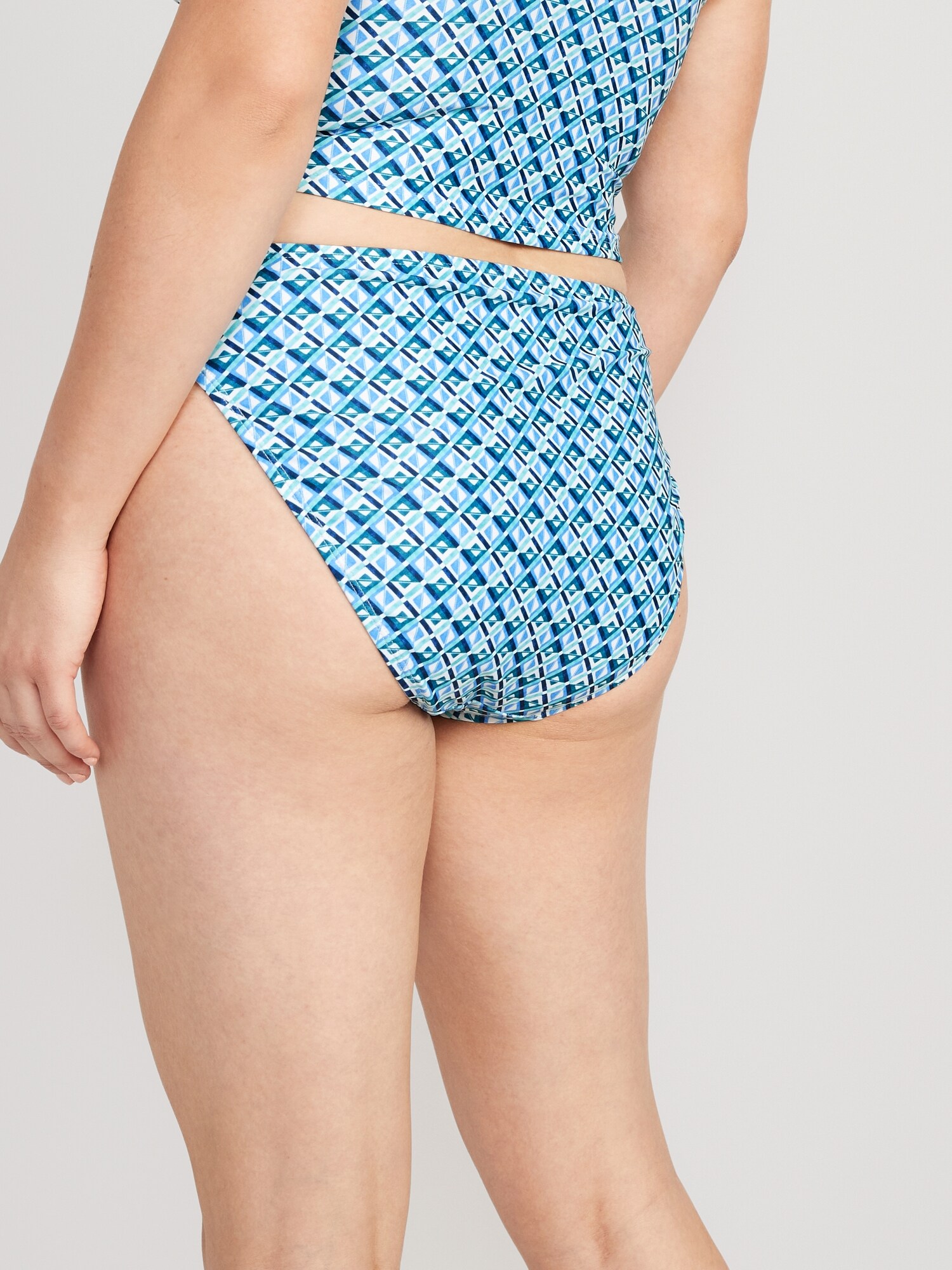 Низ бикини French-Cut, высокая посадка, с принтом — Old Navy, цвет: Синий — фото 6
