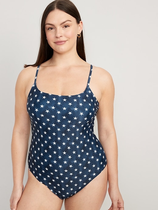 Image number 5 showing, Tie-Back One-Piece Cami Swimsuit