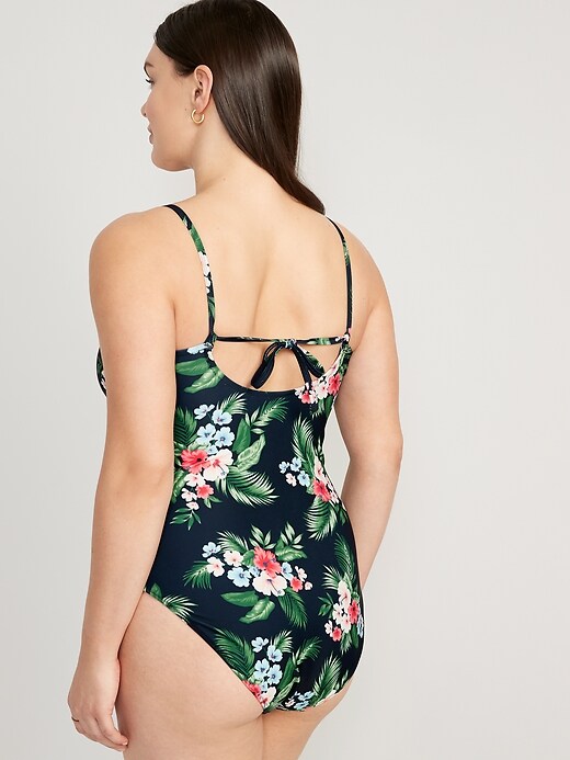 Image number 5 showing, Tie-Back One-Piece Cami Swimsuit