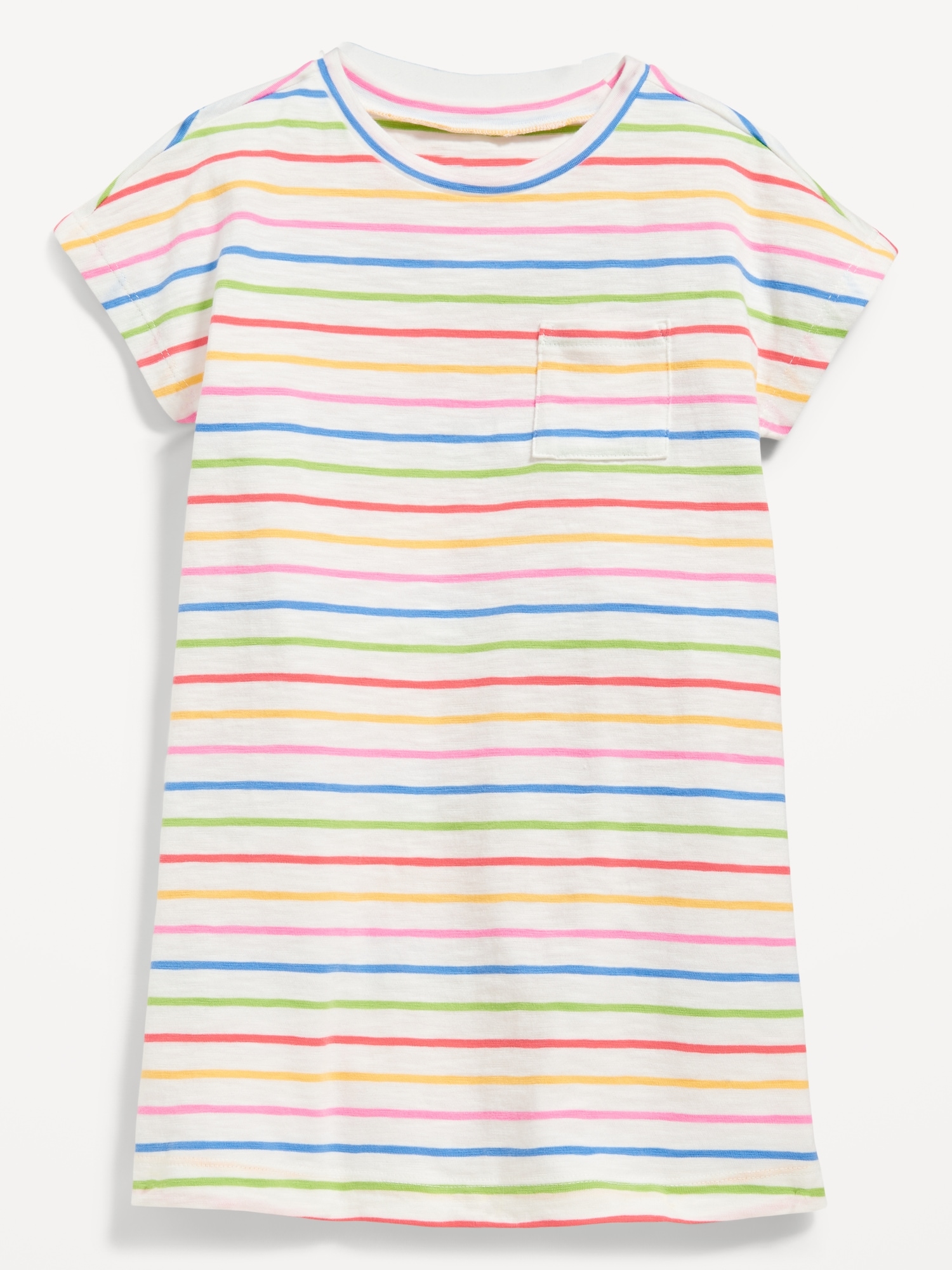 Old Navy Short-Sleeve Slub-Knit T-Shirt Dress for Toddler Girls multi. 1